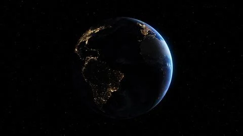 Planet earth with realistic geography surface and orbital 3D cloud atmosphere Illustrazione stock