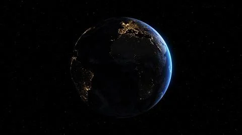 Planet earth with realistic geography surface and orbital 3D cloud atmosphere Stock Illustration