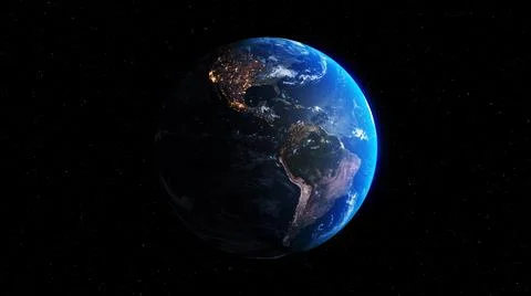 Planet earth with realistic geography surface and orbital 3D cloud atmosphere Illustrazione stock
