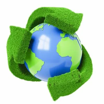 Planet Earth with recycling symbol Stock Illustration