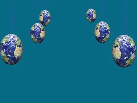 Planet Earth On A Rope Stock-Footage 73134582