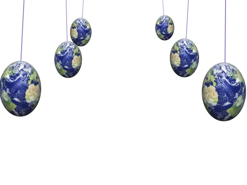 Planet Earth On A Rope Stock Footage 73134604