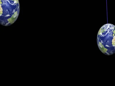 Planet Earth On A Rope Stock-Footage 73134607