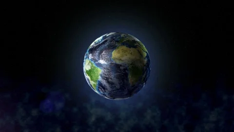 The planet Earth rotates against the background of cosmic stars Stock Footage 83519380