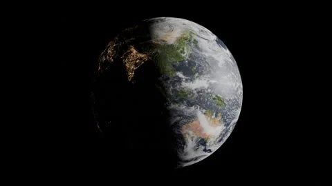 The planet Earth rotates around its axis 360 degrees Stock Footage 301978040