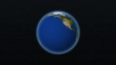 Planet Earth rotates in deep space Stock Footage 340201405