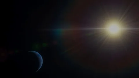 Planet Earth Rotates in Empty Space Stock Footage 84957073