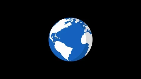 Planet Earth Rotates Flat Style Version 3 Stock Footage 80332496