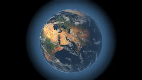 Planet Earth rotates in outer space. Stock Footage 295679688