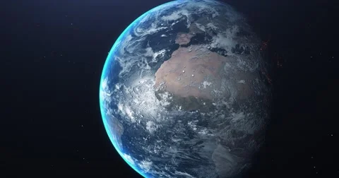 Planet Earth Rotates In Space 3D animation Stock Footage 159830234