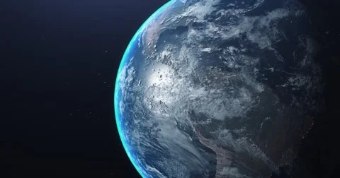 Planet Earth Rotates In Space 3D animation Stock Footage 159830875