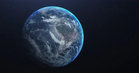 Planet Earth Rotates In Space 3D animation Stock Footage 159830877