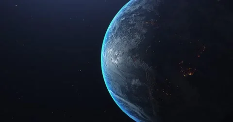 Planet Earth Rotates In Space 3D animation Stock Footage 159830878