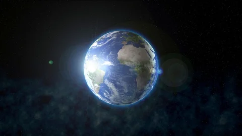 The planet Earth rotates in space Stock Footage 128219600