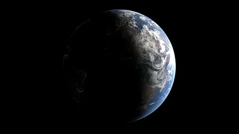 Planet earth rotates on transparent background, 4k prores with alpha, loop Stock Footage 95661320