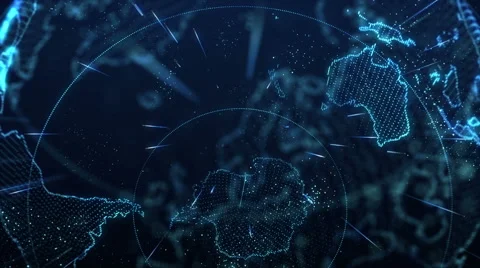 Planet earth rotating animation future technology business concept Stock Footage 66687018
