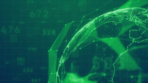 Planet earth rotating animation future technology business concept with plexus n Stock Footage 91367193