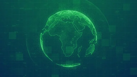 Planet earth rotating animation future technology business concept with plexus n Stock Footage 91367675