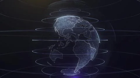 Planet earth rotating animation future technology business concept. Digital Stock Illustration