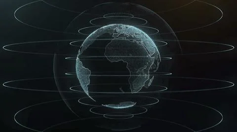 Planet earth rotating animation future technology business concept. Digital Stock Illustration