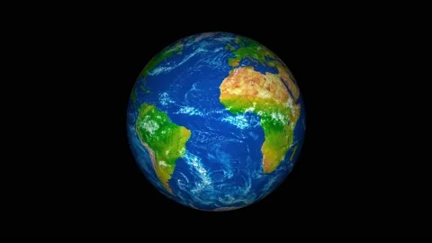 Planet Earth rotating on the black background Stock Footage 151407856