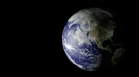 Planet earth rotating on black Video stock 538393