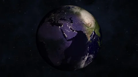 Planet Earth rotating in deep outer space. Stock Footage 256678624