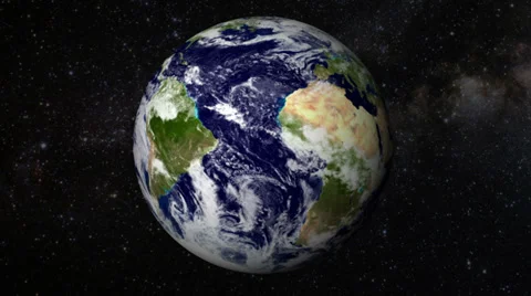 Planet Earth rotating in space Stock Footage 32872446