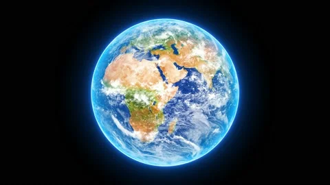 Planet Earth rotating in space, solar system world in front of the stars Stock Footage 131300833