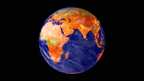 Planet Earth rotating in space, solar system world in front of the stars Stock Footage 131301569