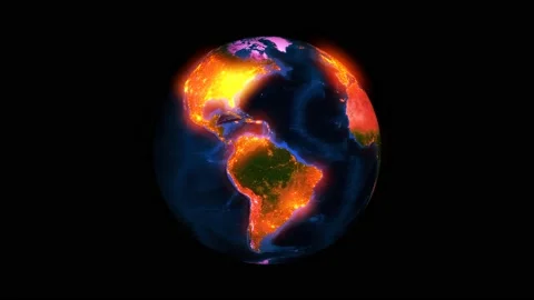 Planet Earth rotating in space, solar system world in front of the stars Stock Footage 131303423