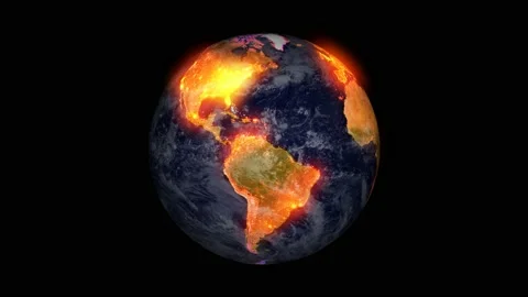 Planet Earth rotating in space, solar system world in front of the stars Stock Footage 131303447