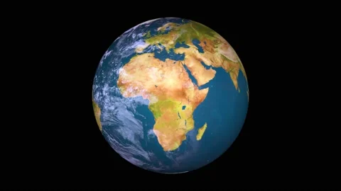 Planet Earth rotating in space, solar system world in front of the stars Video stock 131303770