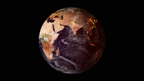 Planet Earth rotating in space, solar system world in front of the stars 스톡 동영상 131303981
