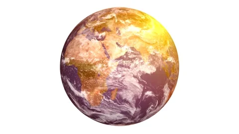 Planet Earth rotating in space, solar system world in front of the stars Stock Footage 131304250
