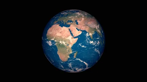 Planet Earth rotating in space, solar system world in front of the stars Video stock 131305087