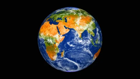 Planet Earth rotating in space, solar system world in front of the stars Stock Footage 131305126