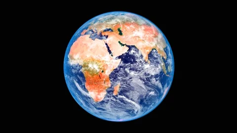 Planet Earth rotating in space, solar system world in front of the stars Stock Footage 131305588