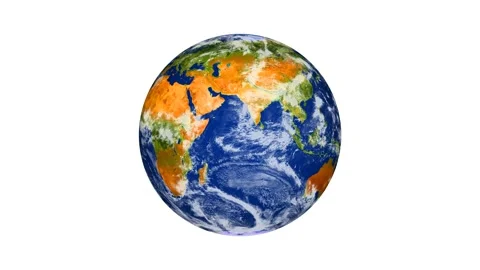 Planet Earth rotating in space, solar system world in front of the stars Stock Footage 131305805