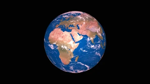 Planet Earth rotating in space, solar system world in front of the stars Stock Footage 131306712
