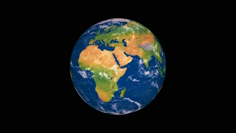 Planet Earth rotating in space, solar system world in front of the stars Video stock 131306799