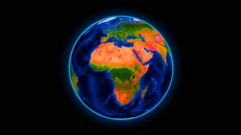 Planet Earth rotating in space, solar system world in front of the stars Stock Footage 131307000