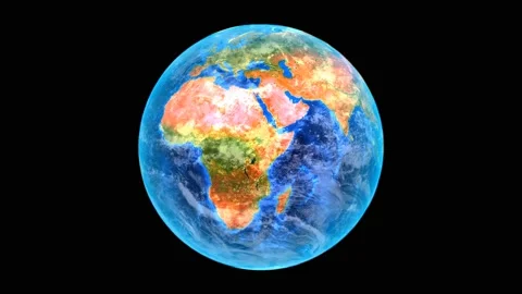 Planet Earth rotating in space, solar system world in front of the stars Stock Footage 131307972