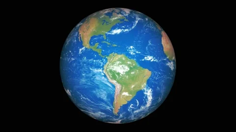Planet Earth rotating in space, solar system world in front of the stars Video stock 131316707