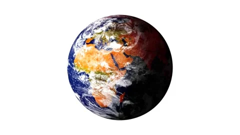 Planet Earth rotating in space, solar system world in front of the stars Stock Footage 131363082