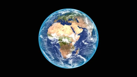Planet Earth rotating in space, solar system world in front of the stars Stock Footage 131363313