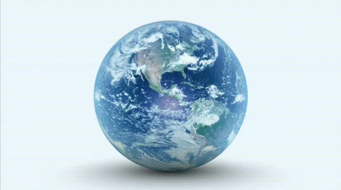 Planet earth rotating on white background. Loopable Stock Footage 664857