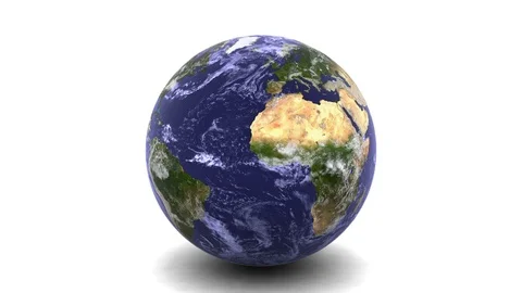 Planet Earth rotating on White Background with Ground Shadow 動画素材 86591059