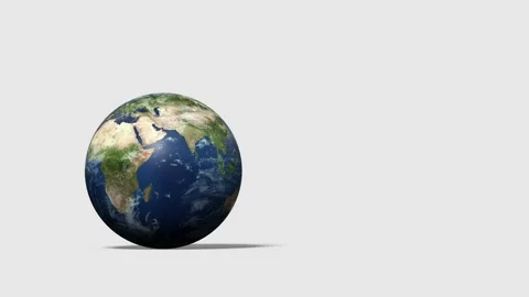 Planet Earth Rotating on White Background, Seamless Loop Stock Footage 331722342