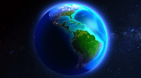 Planet Earth rotation 360 degrees seen from space / Looping animation Stock Footage 58166899